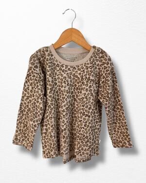 NWT MakeMake Organic Leopard Print Top, Size 3/4